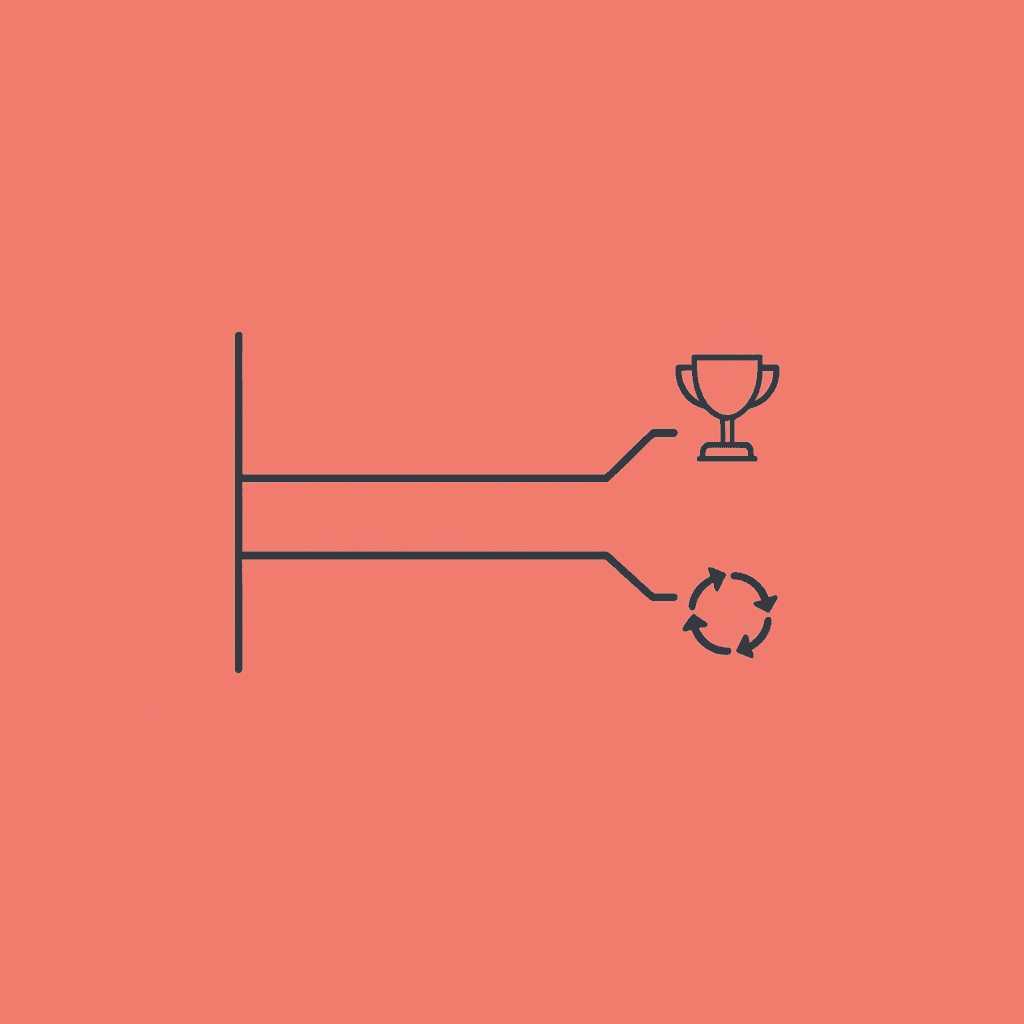 Decision point showing one path leading to employee disappointment and decreased participation, another path leading to sustained engagement