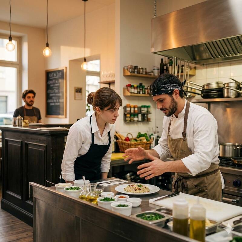 Ginevra in cucina con Marco, formazione cross-funzionale