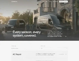 Image of HVAC Pro template's service page