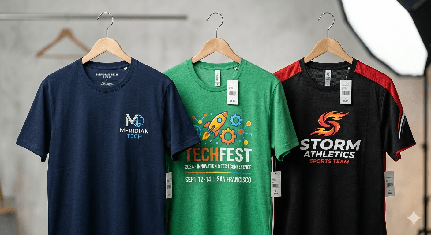 Diferentes tipos de camisetas personalizadas para empresas, eventos e esportes