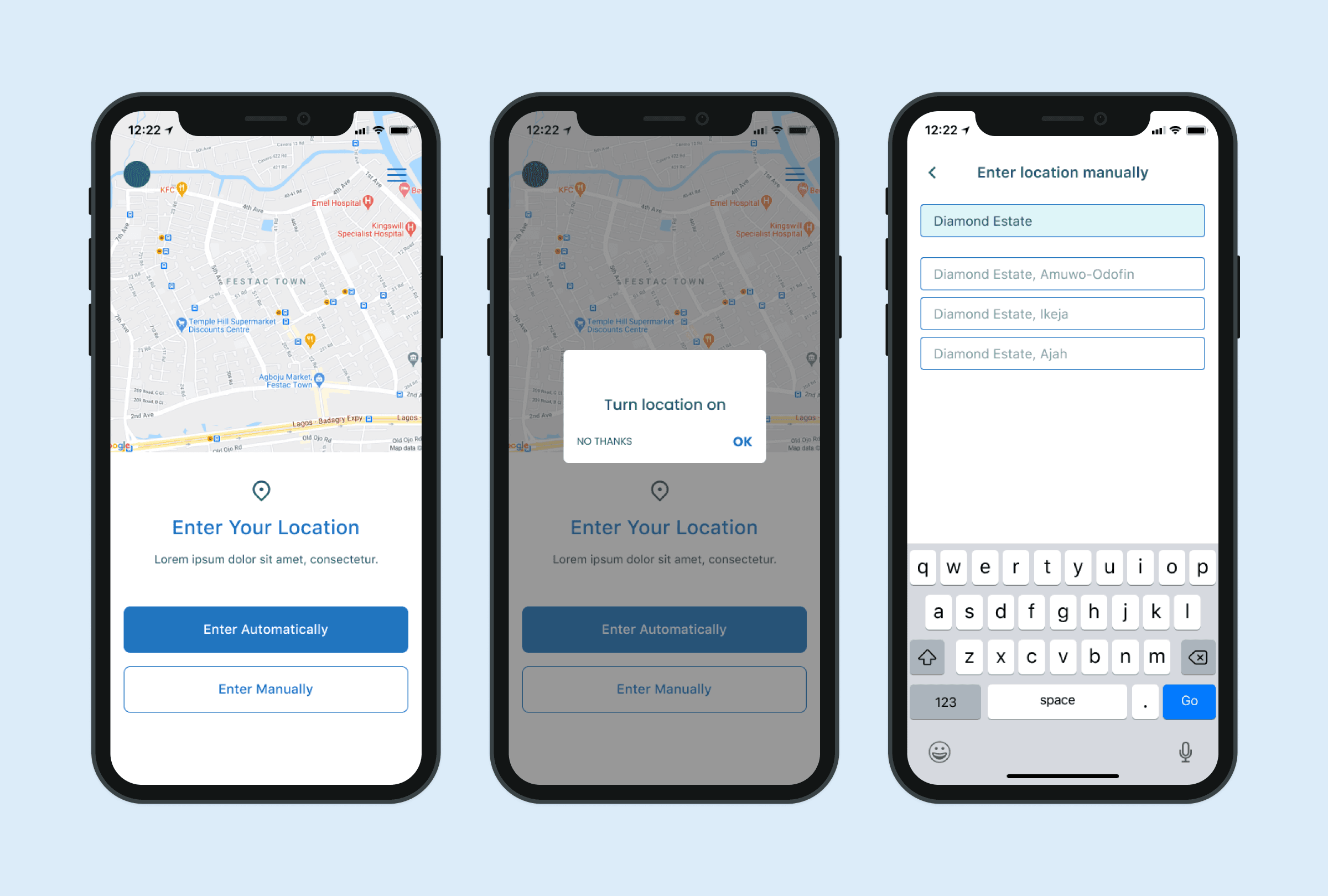 prototype for entering location