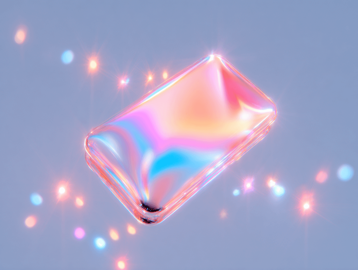 Abstract pivcture of a phone with bright flying orbs around it symbolizing different applications and interactions flying around the server. 