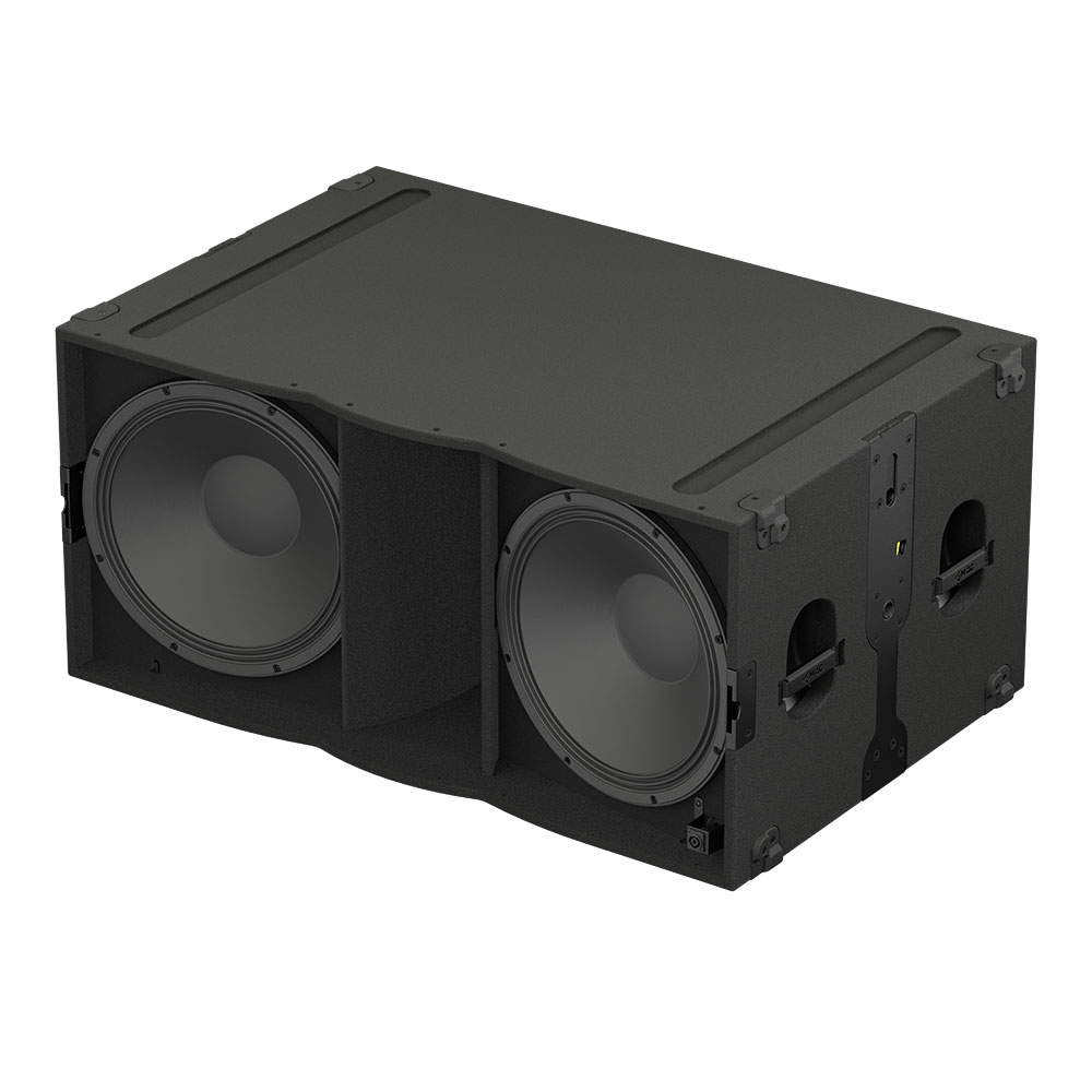 Dual 18-inch subwoofer speaker cabinet