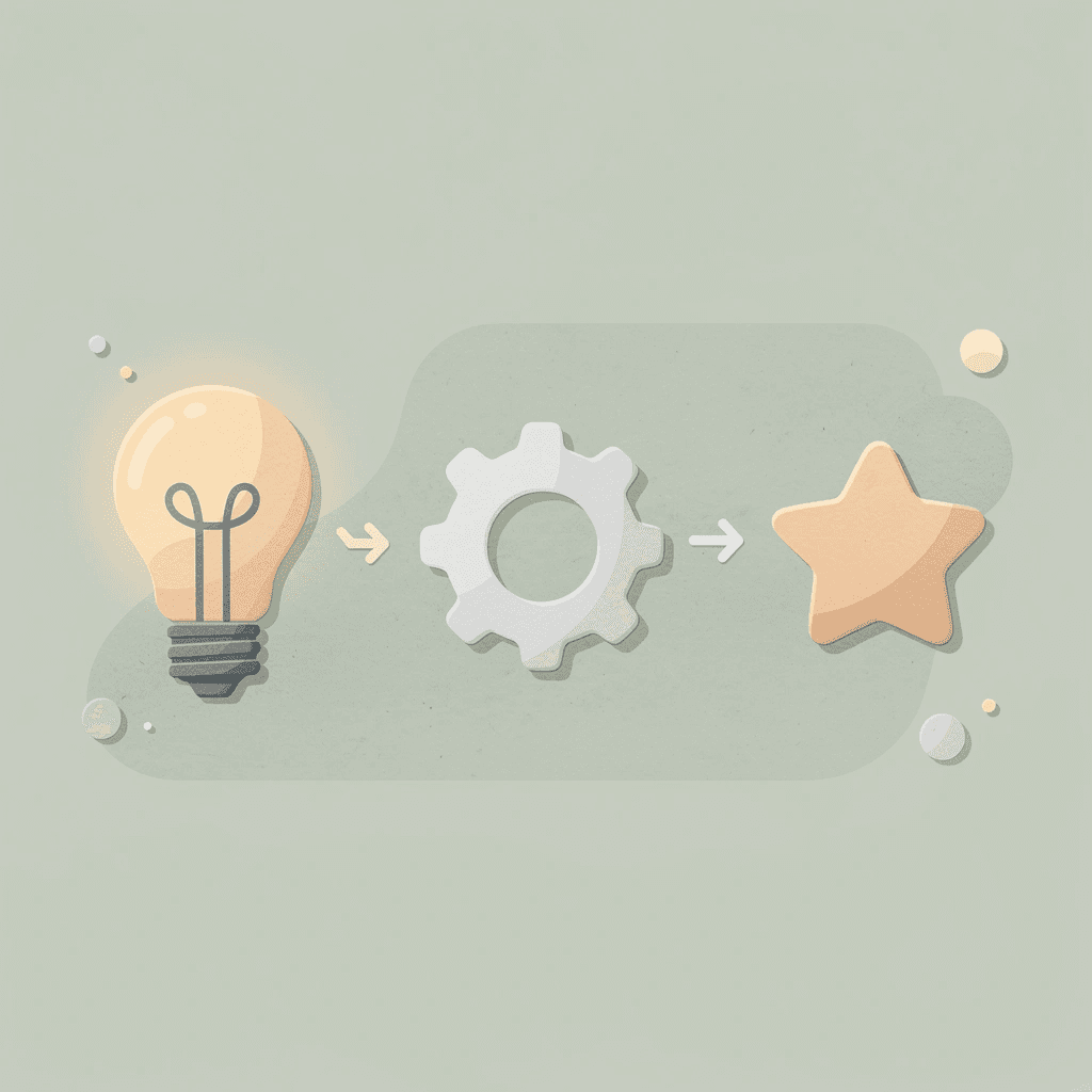 Three icons representing click, trust, and explain as core photography goals