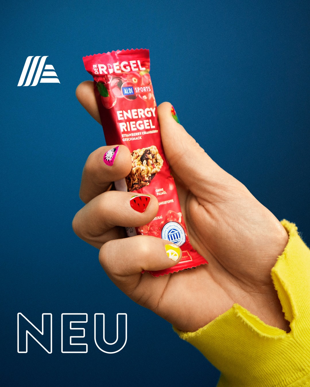 Product-focused social content introducing new ALDI Nord nutrition products through distinctive visual storytelling.