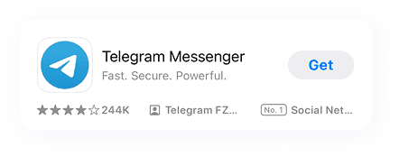 Telegram Messenger application in the app store