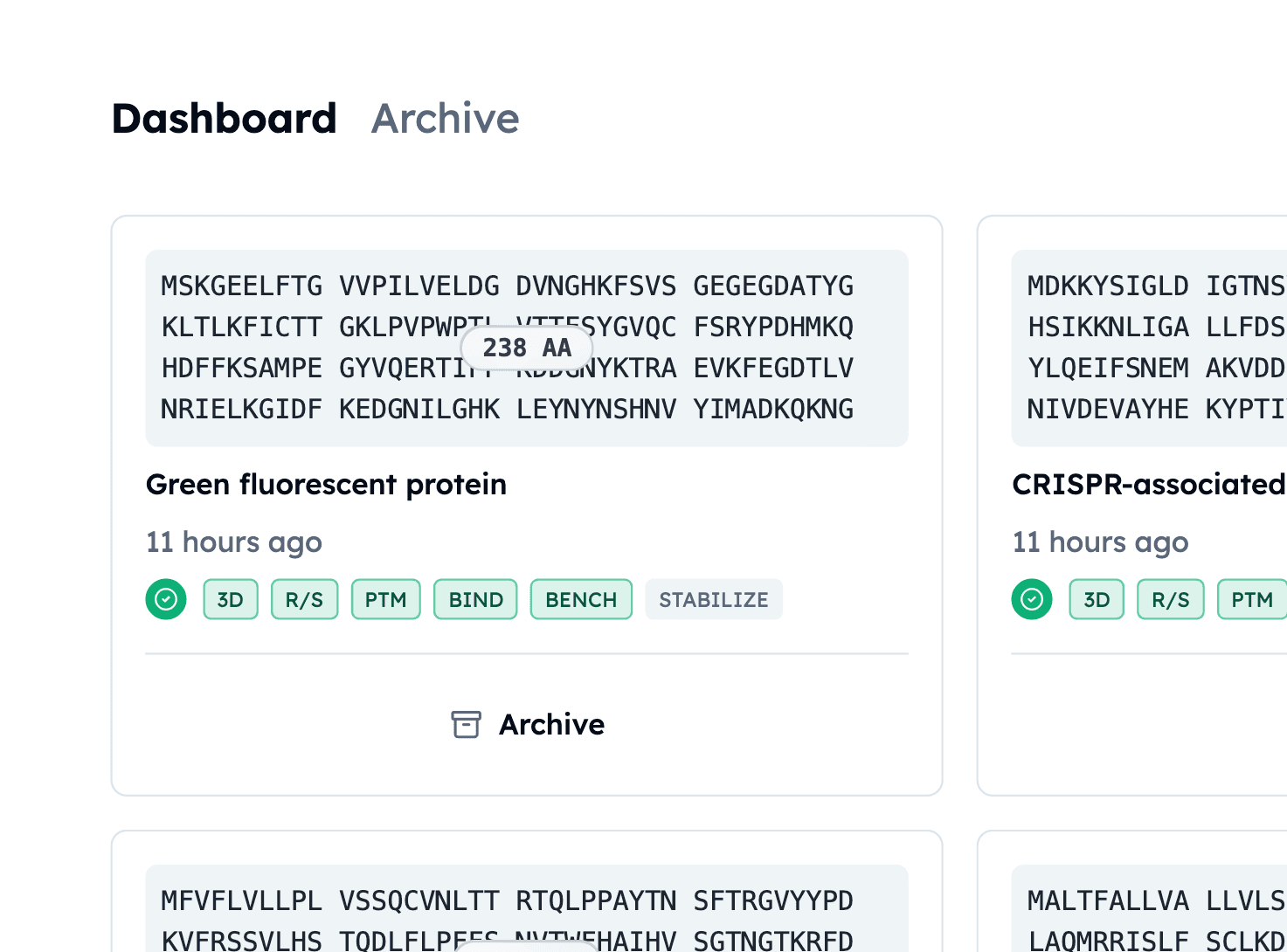 Orbion Platform's Dashboard Page