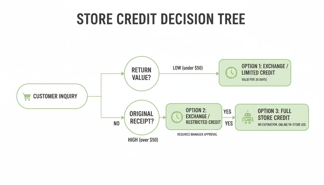 Infographic about how to give store credit on shopify