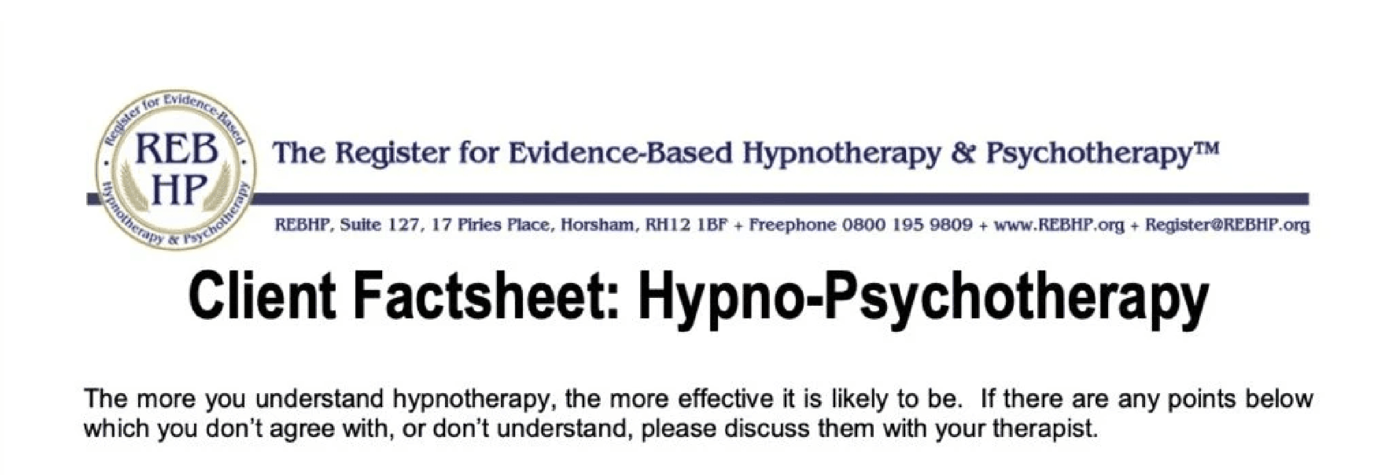 Client Factsheet Hypno-Psychotherapy