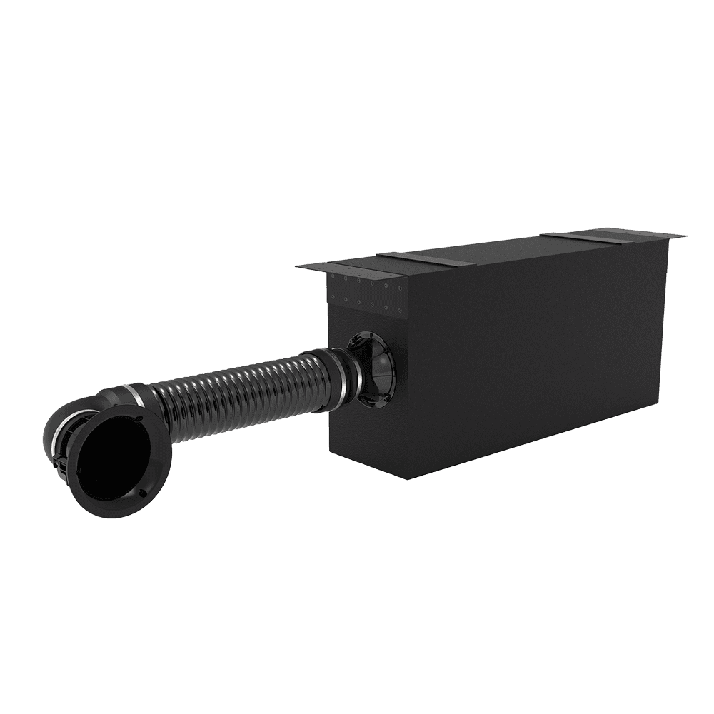 Black rectangle with flexible tube attachment.
