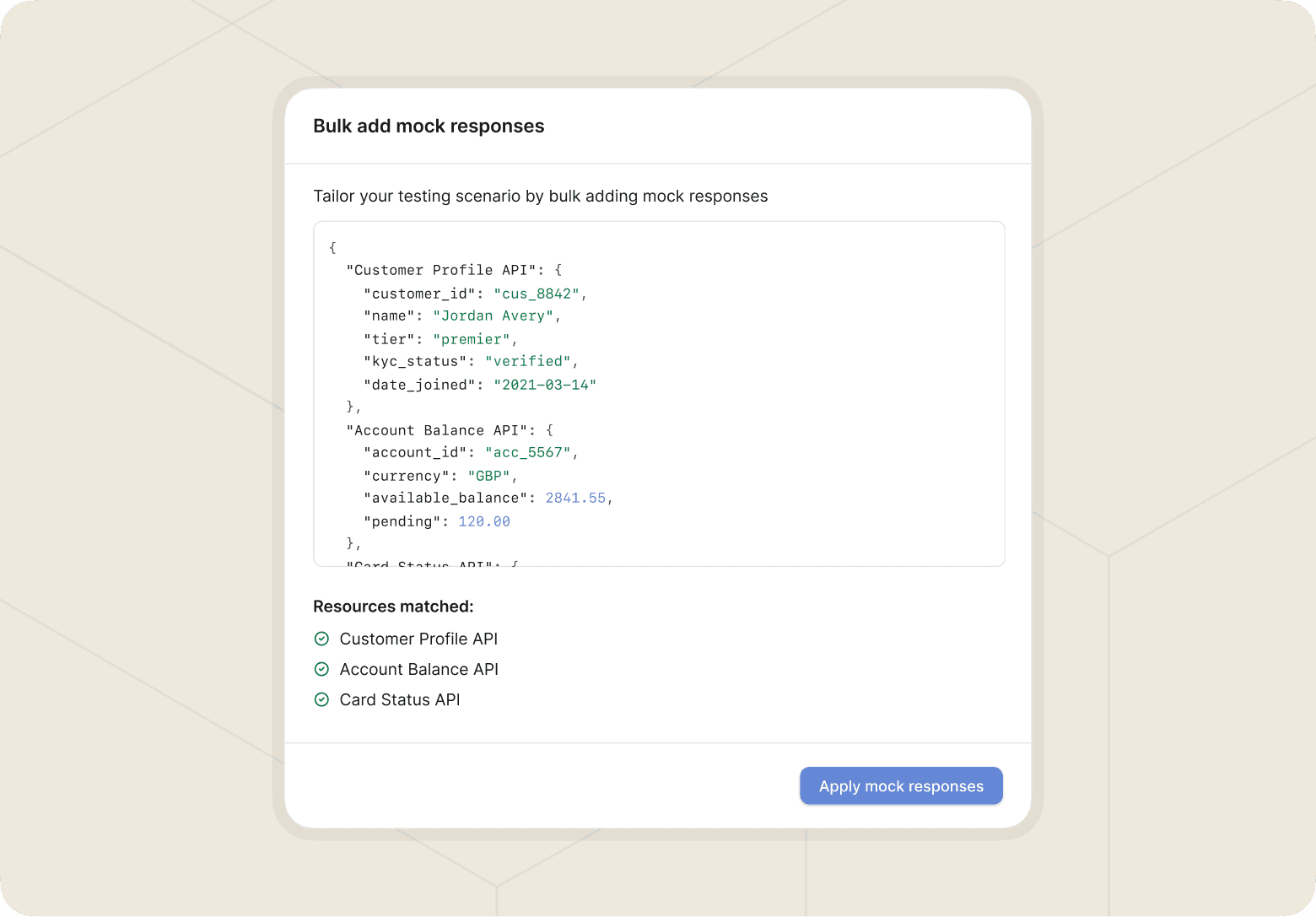 Mock responses in the Gradient Labs platform