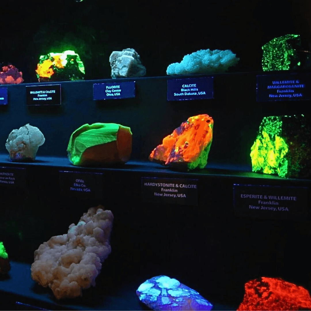 Rocks in multiple colors - exhibits in the Natural History Museum, Las Vegas