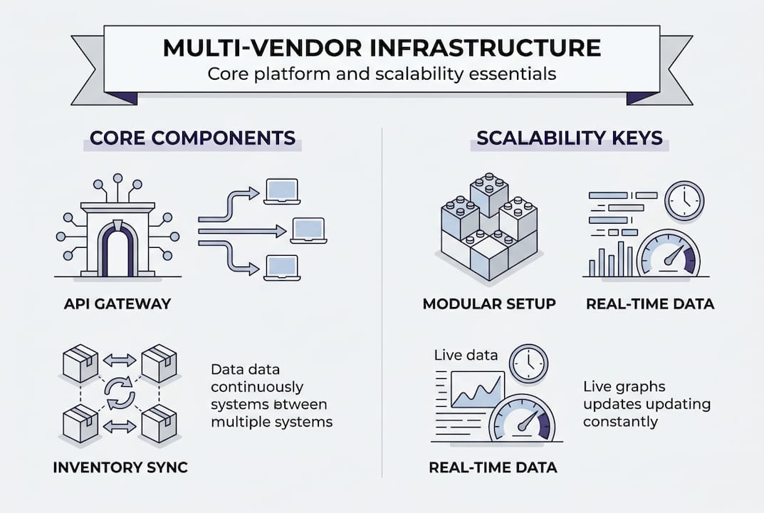 Infographic showing multi-vendor infrastructure basics