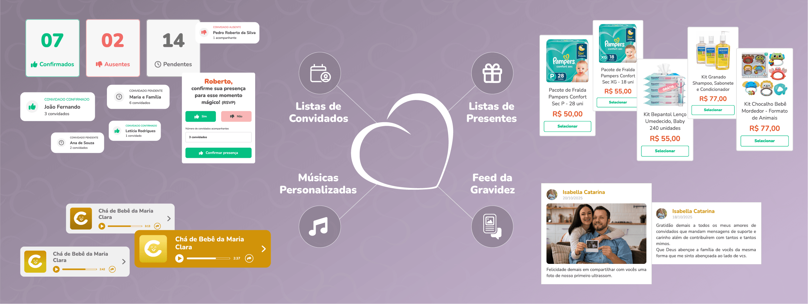 Mamãe grávida mostrando as informações sobre o Blog do Chá.