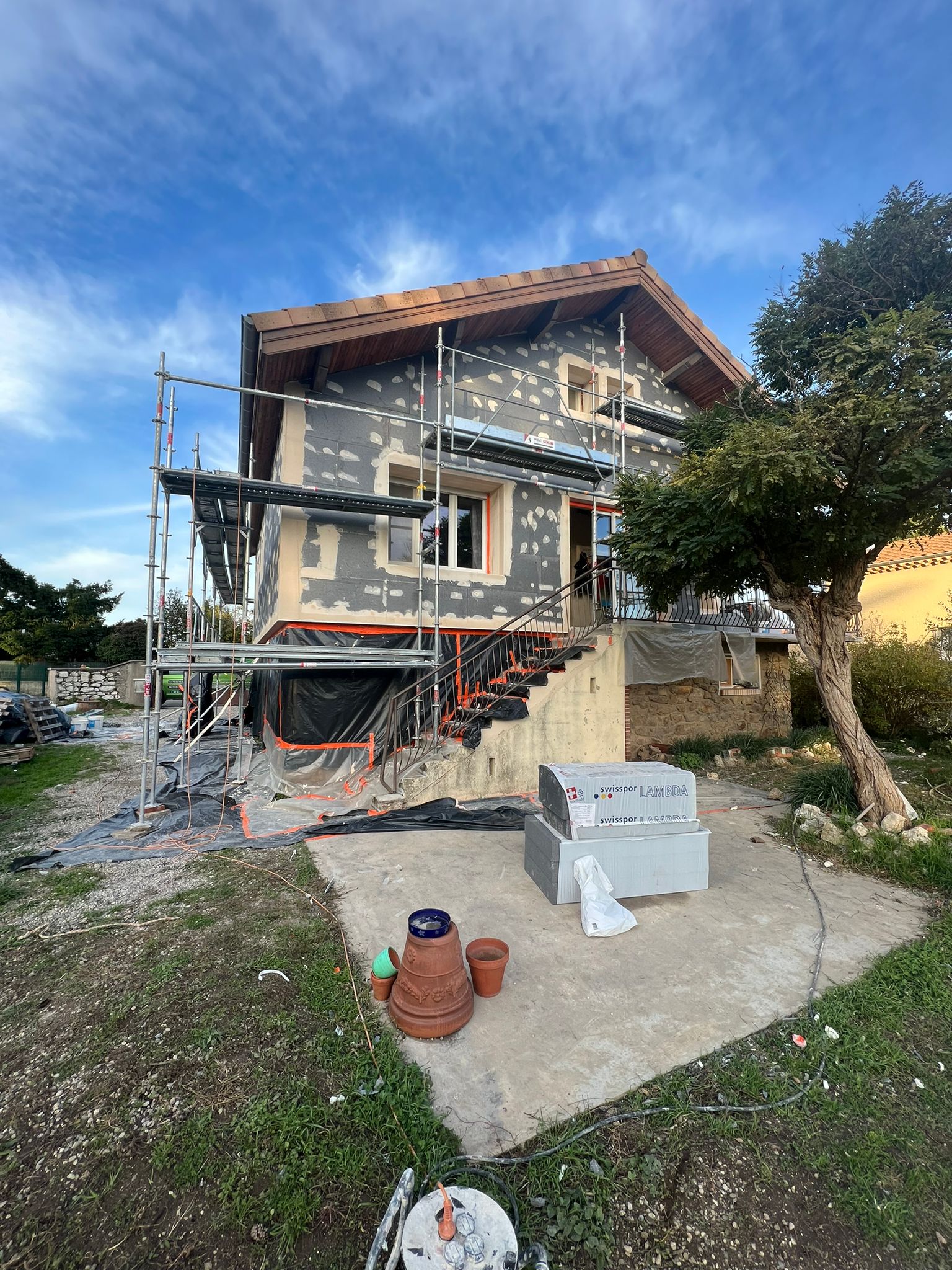 Chantier à Saint-Peray Avant ITE