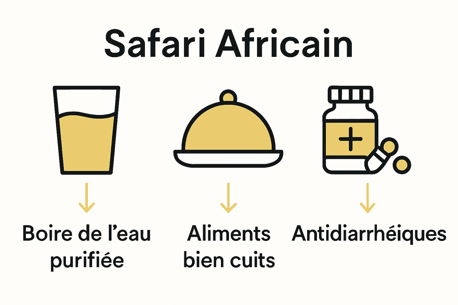 Infographie précautions alimentaires en safari