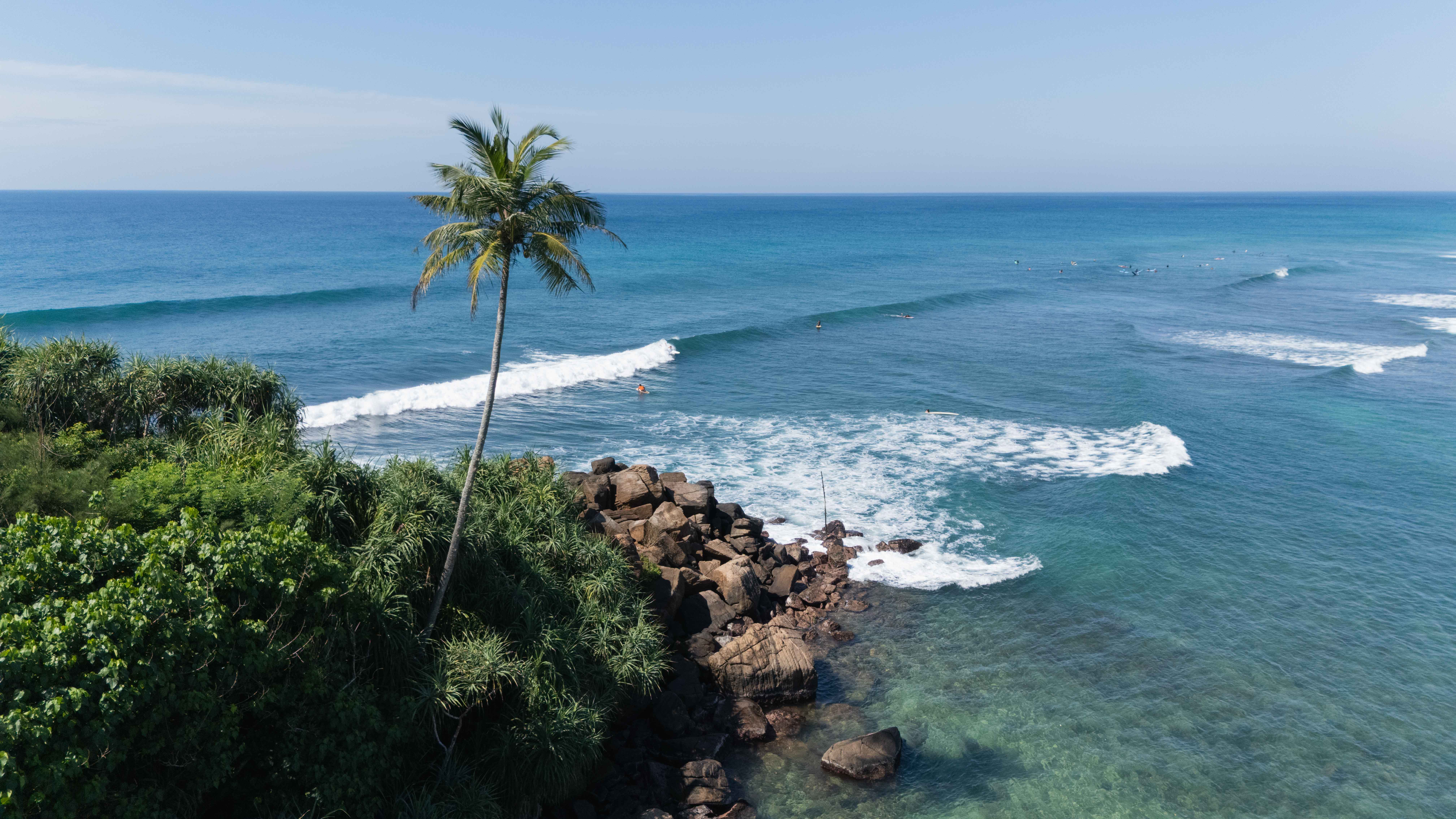 Surf beach from the top shoot with a drone