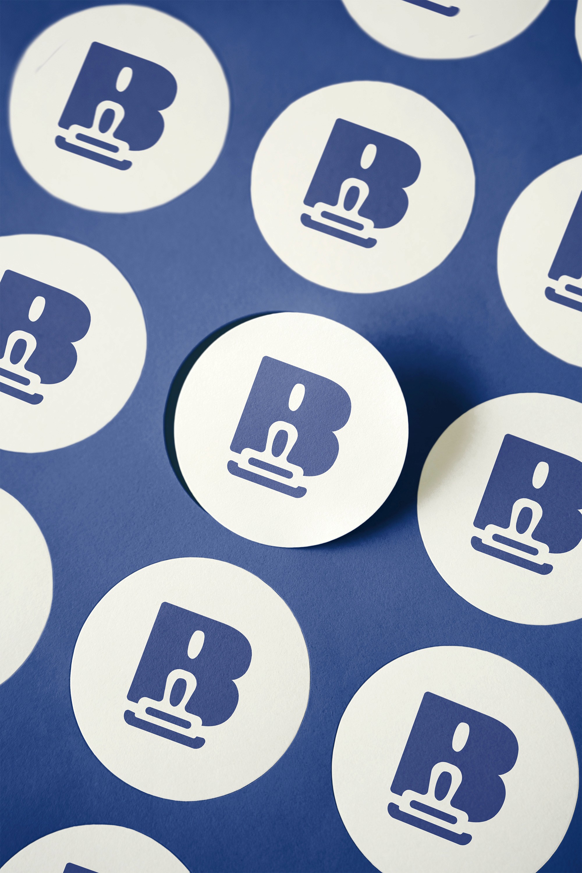 Mockup of a printed sticker sheet promotional product printing.