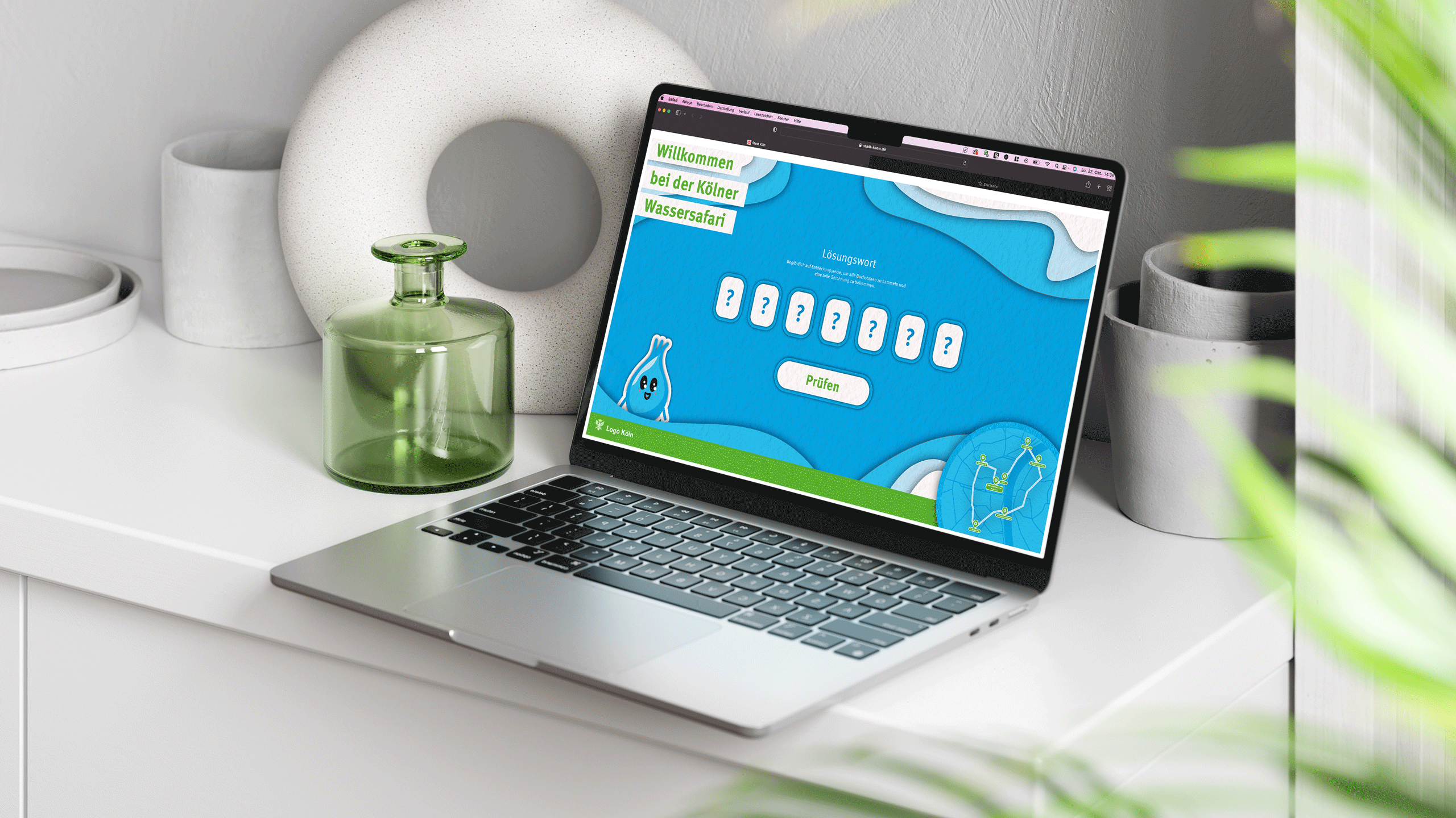 Website der Augmented Reality Kampagne Kölner Wasser Safari