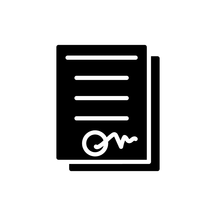 Review and sign the contract icon