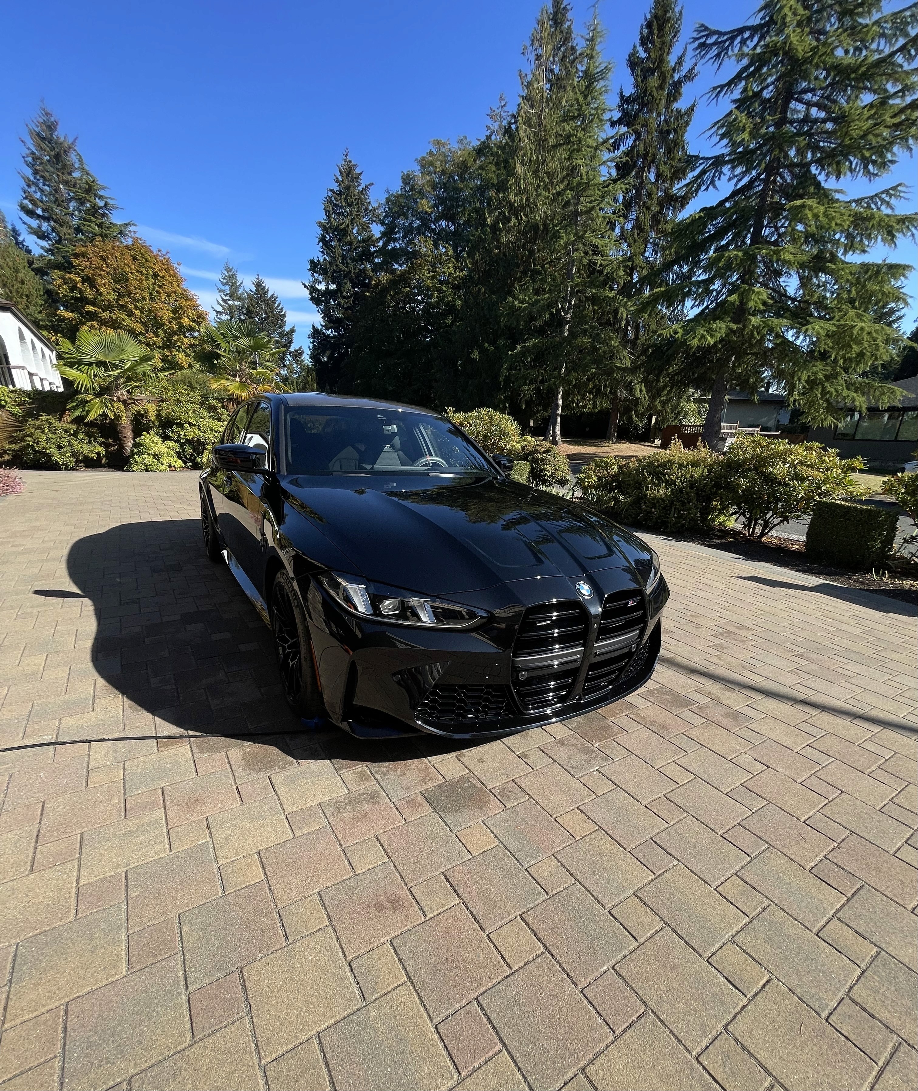 Detailed black Porsche exterior