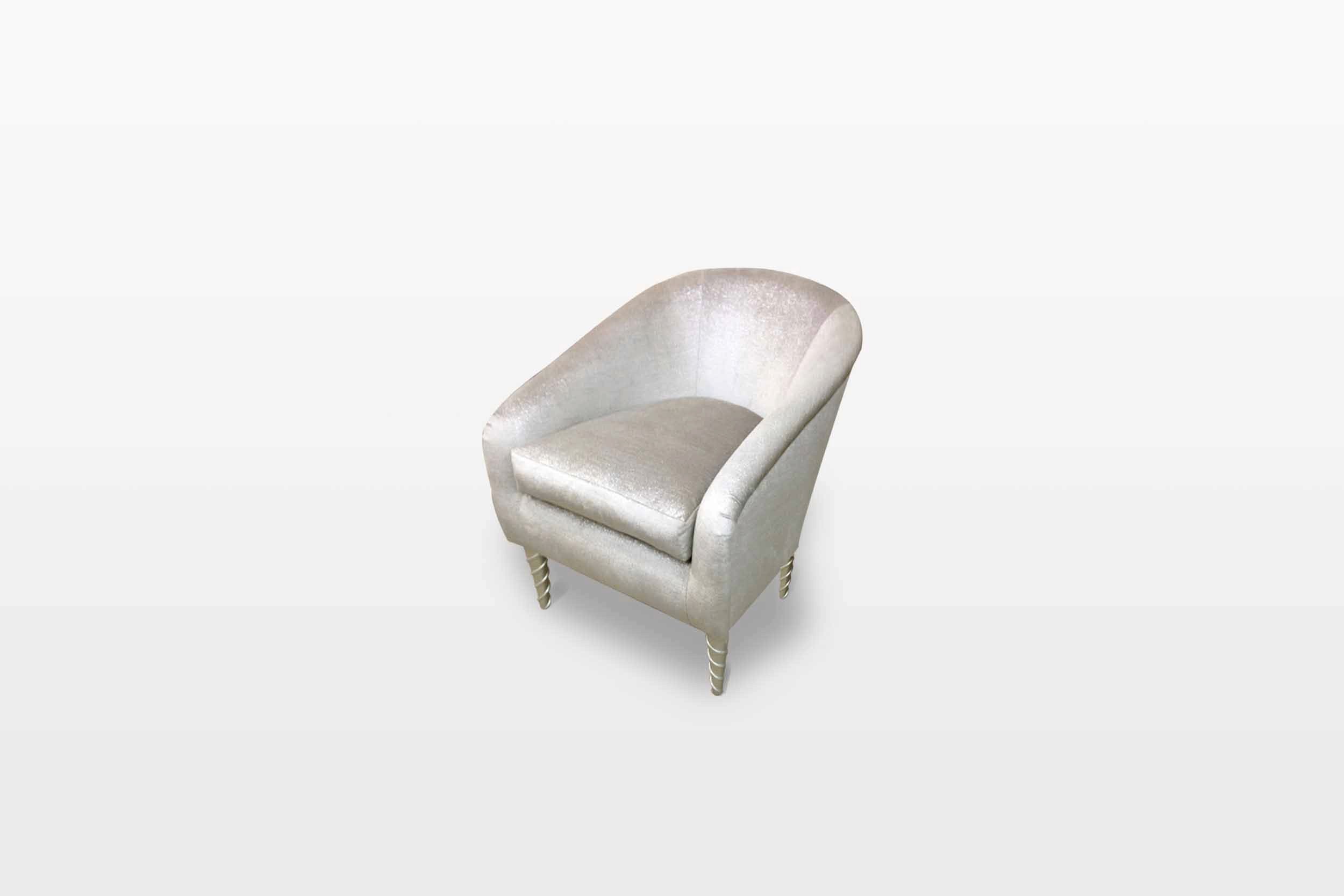 Two-seater sofa featuring a distressed vertical stripe pattern in silver and earth tones with traditional rolled arms.