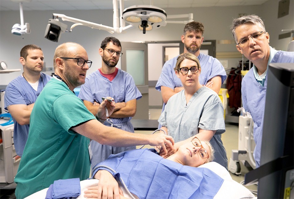 Anesthesia team working together in a clinical setting