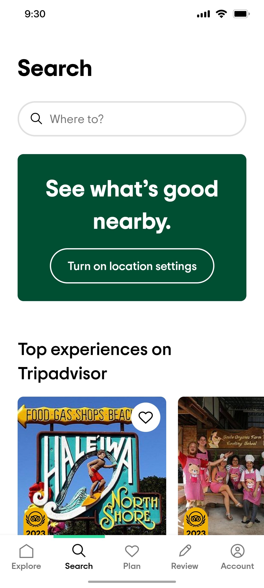 Tripadvisor Search Page Screen