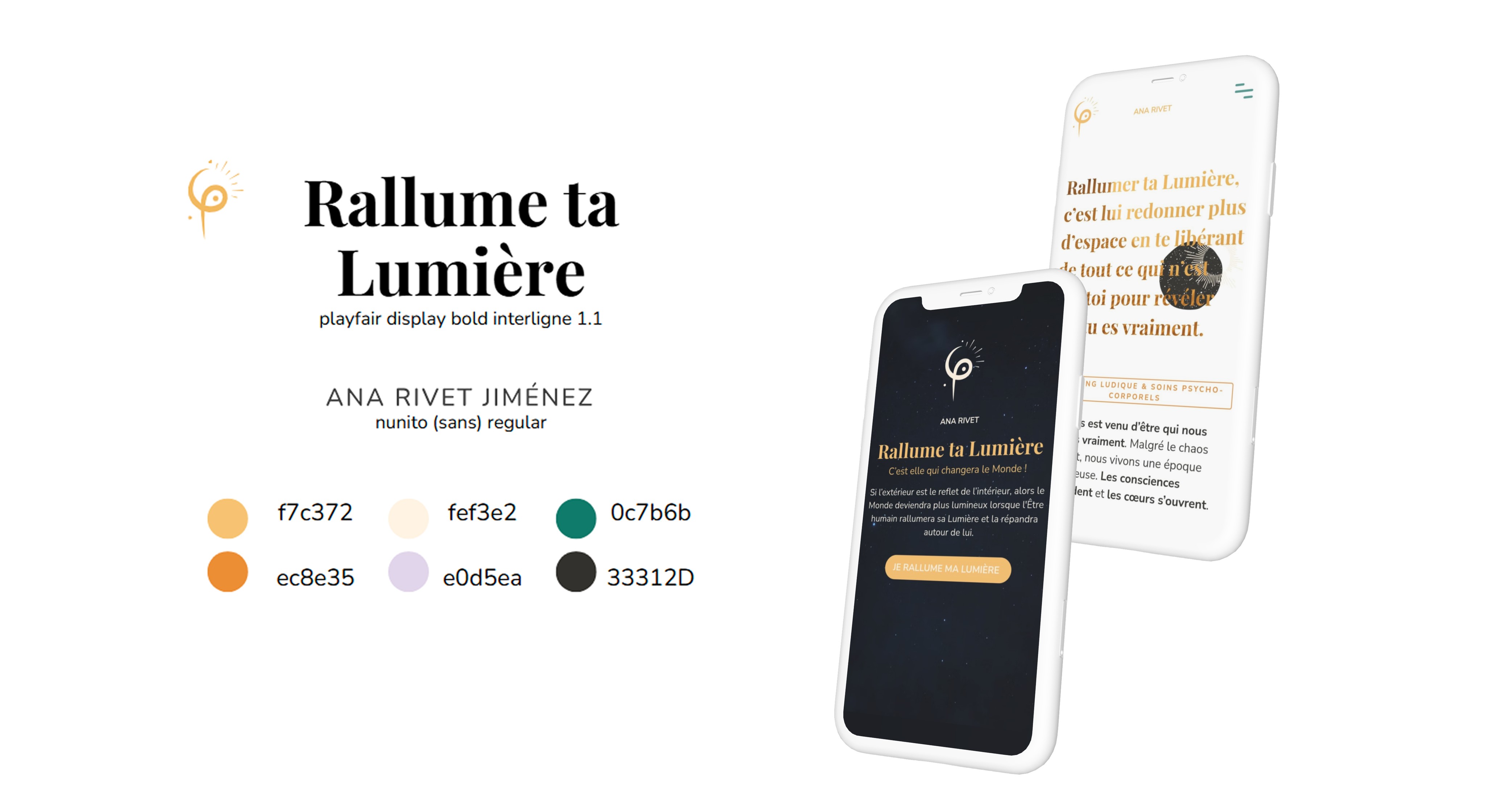 Ana Rivet fonts colors mobile