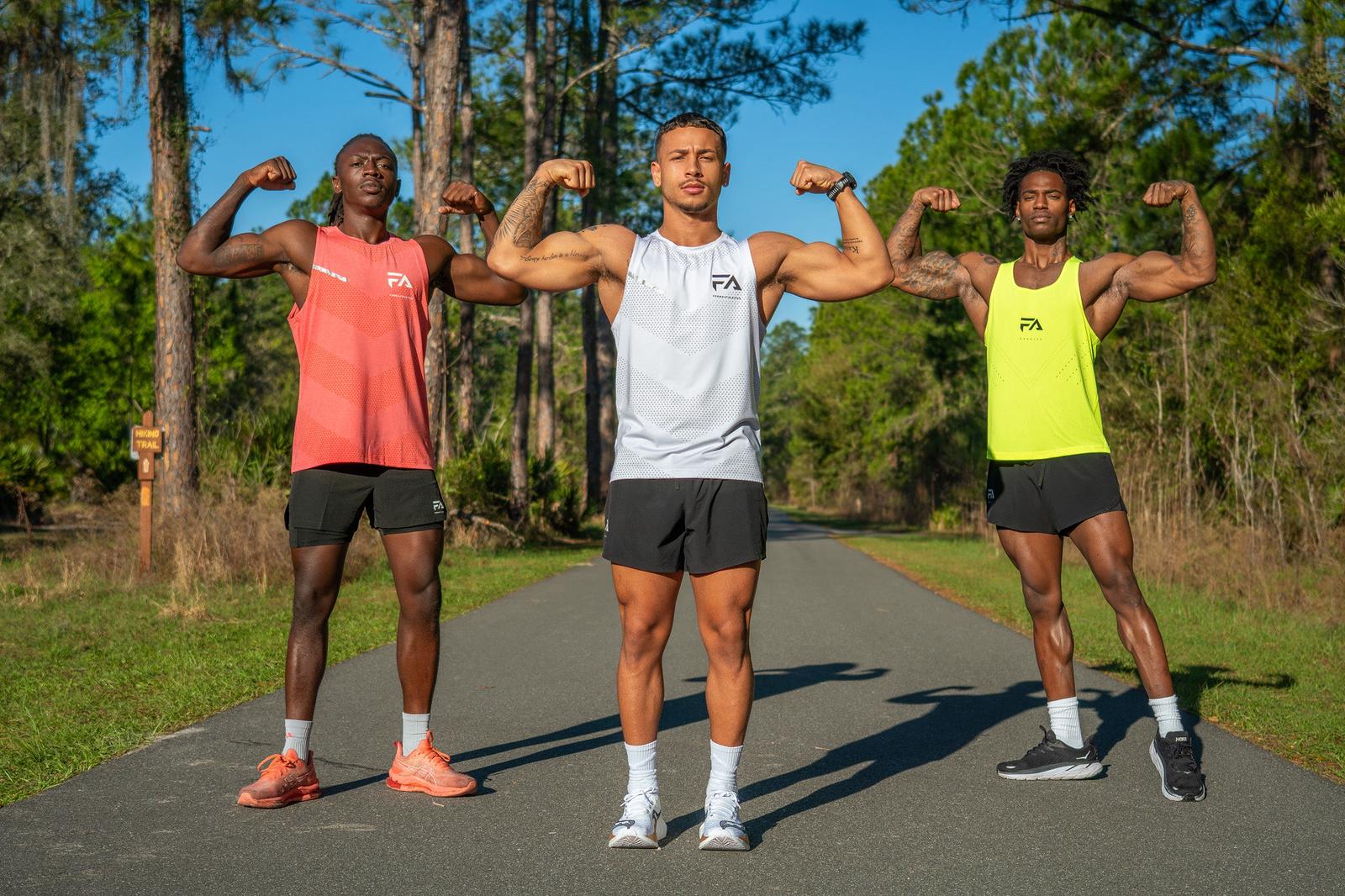 An image of 3 people wearing Forma Athletics gym clothing
