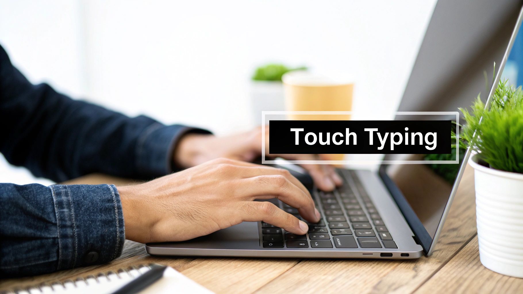 Ergonomic desk setup with a mechanical keyboard