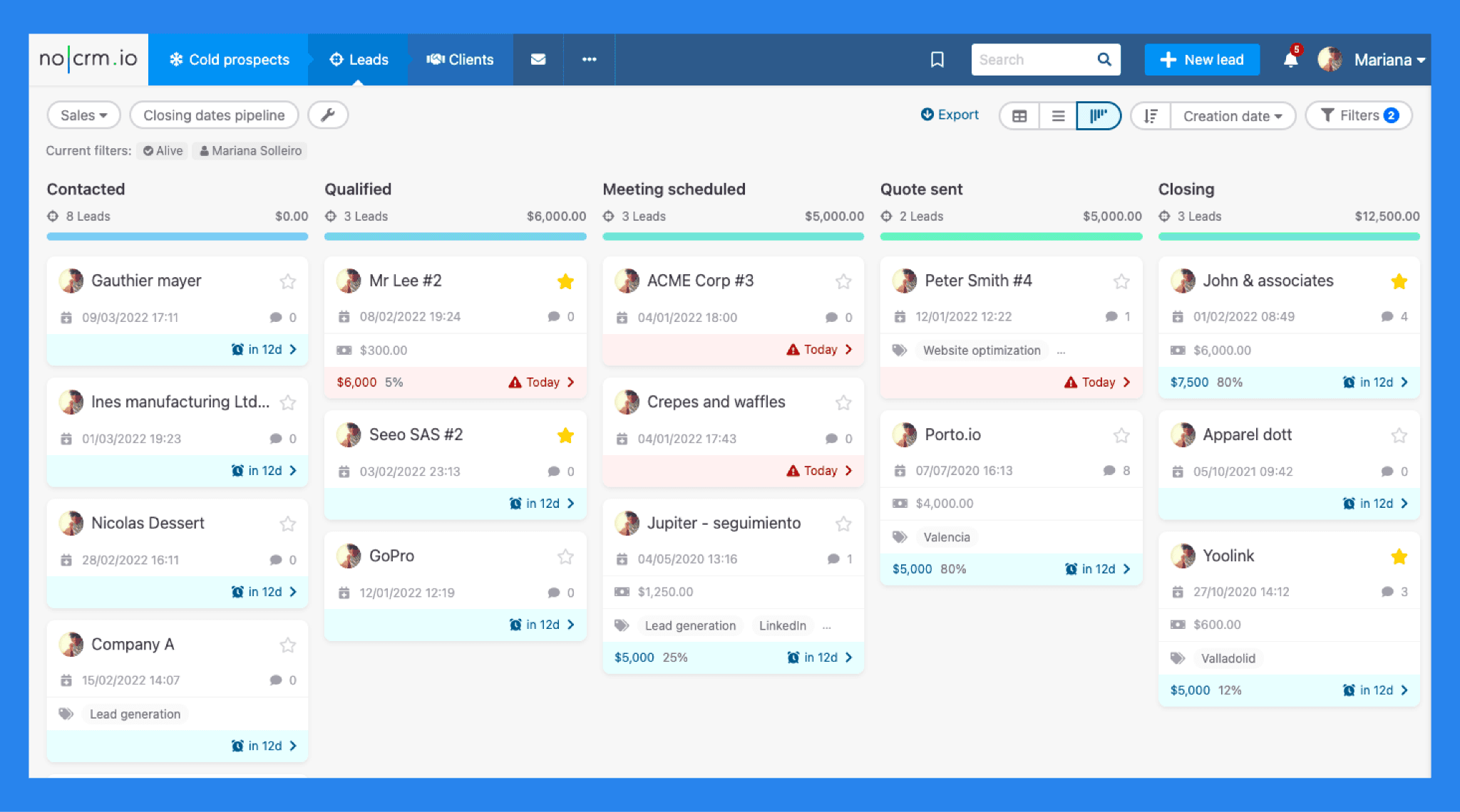 Key Features of noCRM.io: Sales Pipeline Management