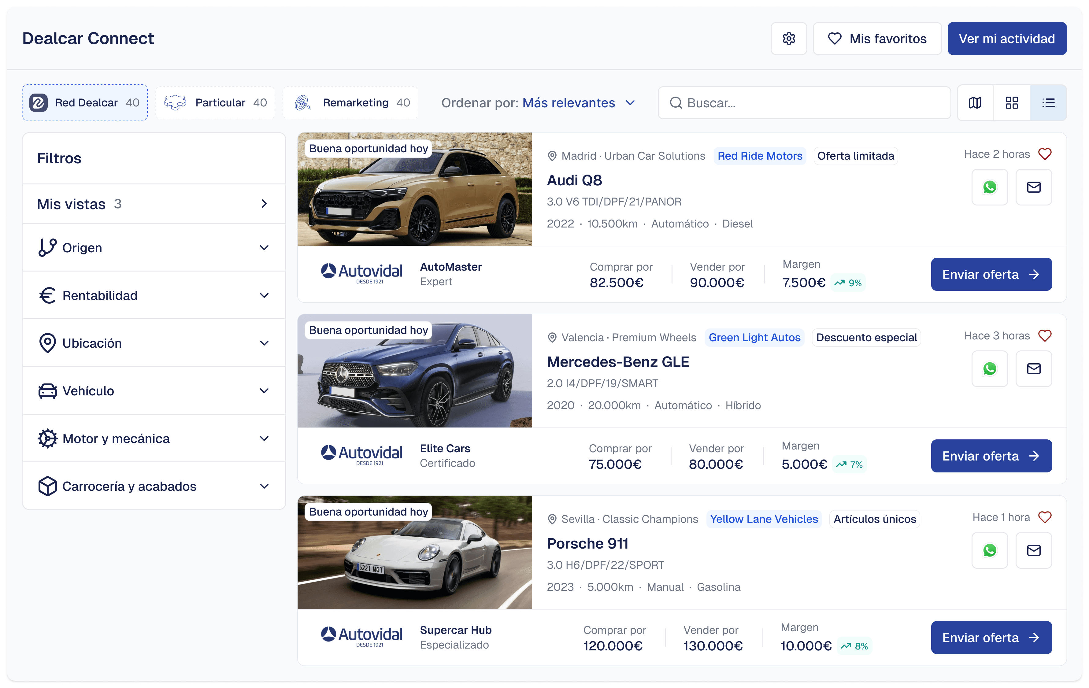 Used cars for sale: Audi Q6, Mercedes-Benz GLE, Porsche 911