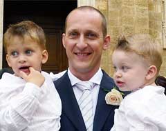 A photo of Aidan with his children