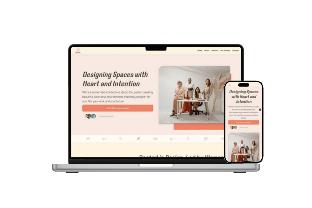 mockup of website on computer and a phone