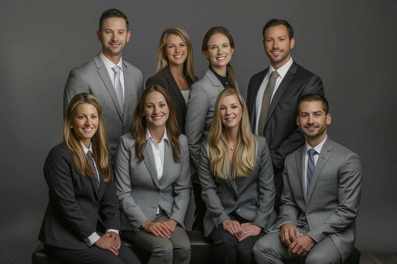 Team of eight colleagues