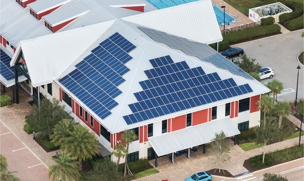 solar panels on the roof