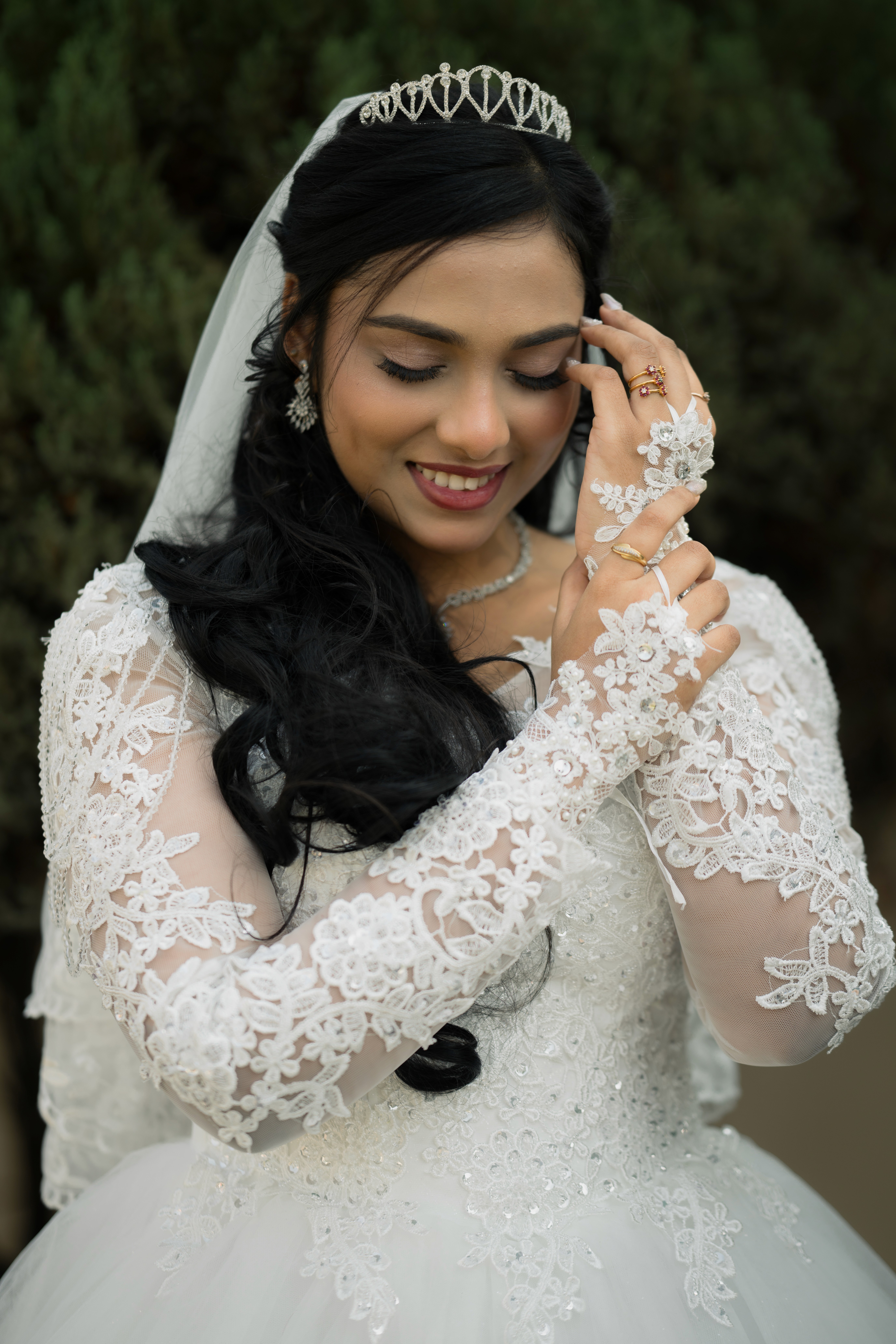 Christian wedding ceremony with bride in white gown and veil, photographed by Wow Makers wedding photography in Hyderabad, India.