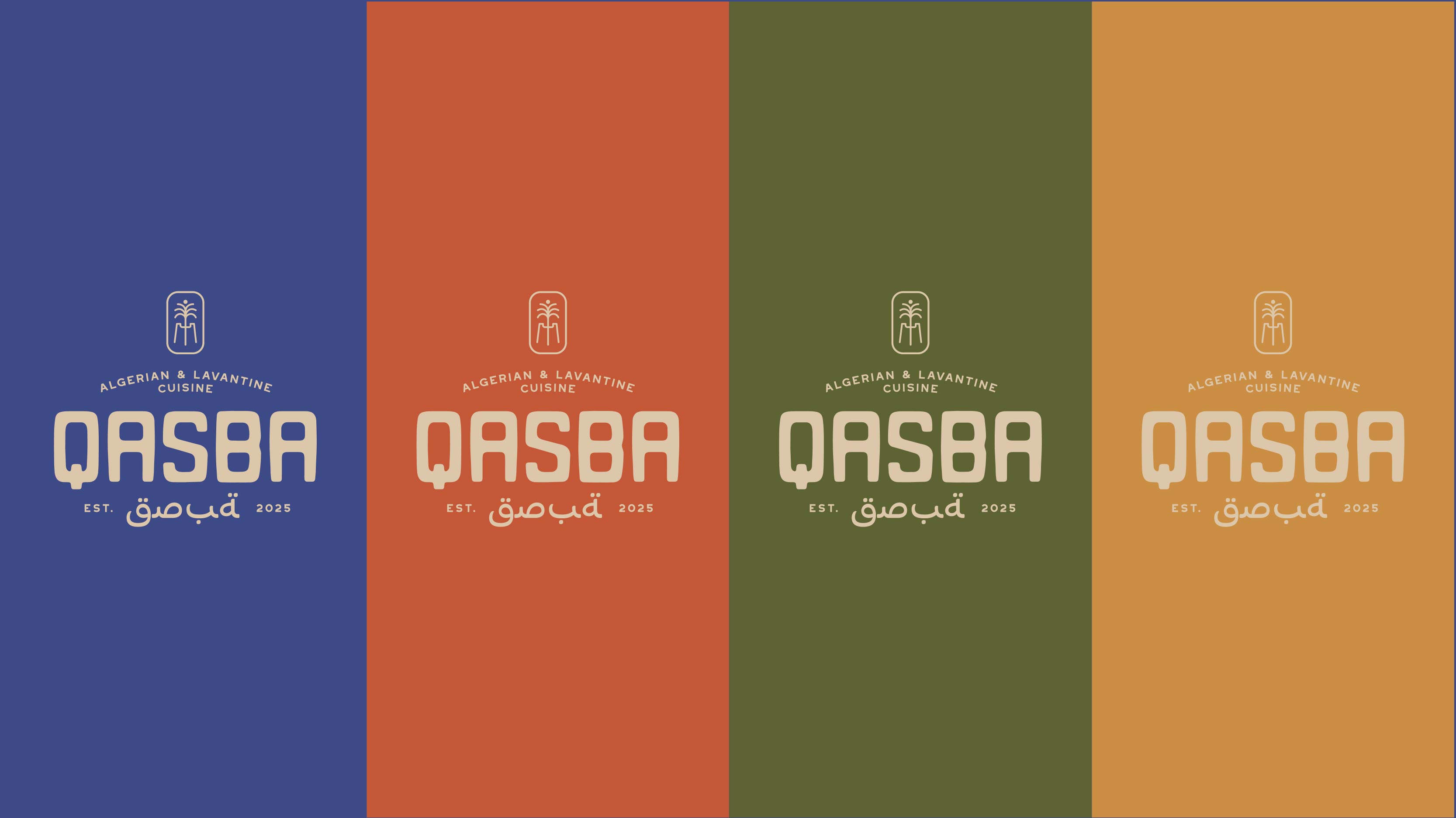 Brand Identity - Logo spread for Qasba restaurant