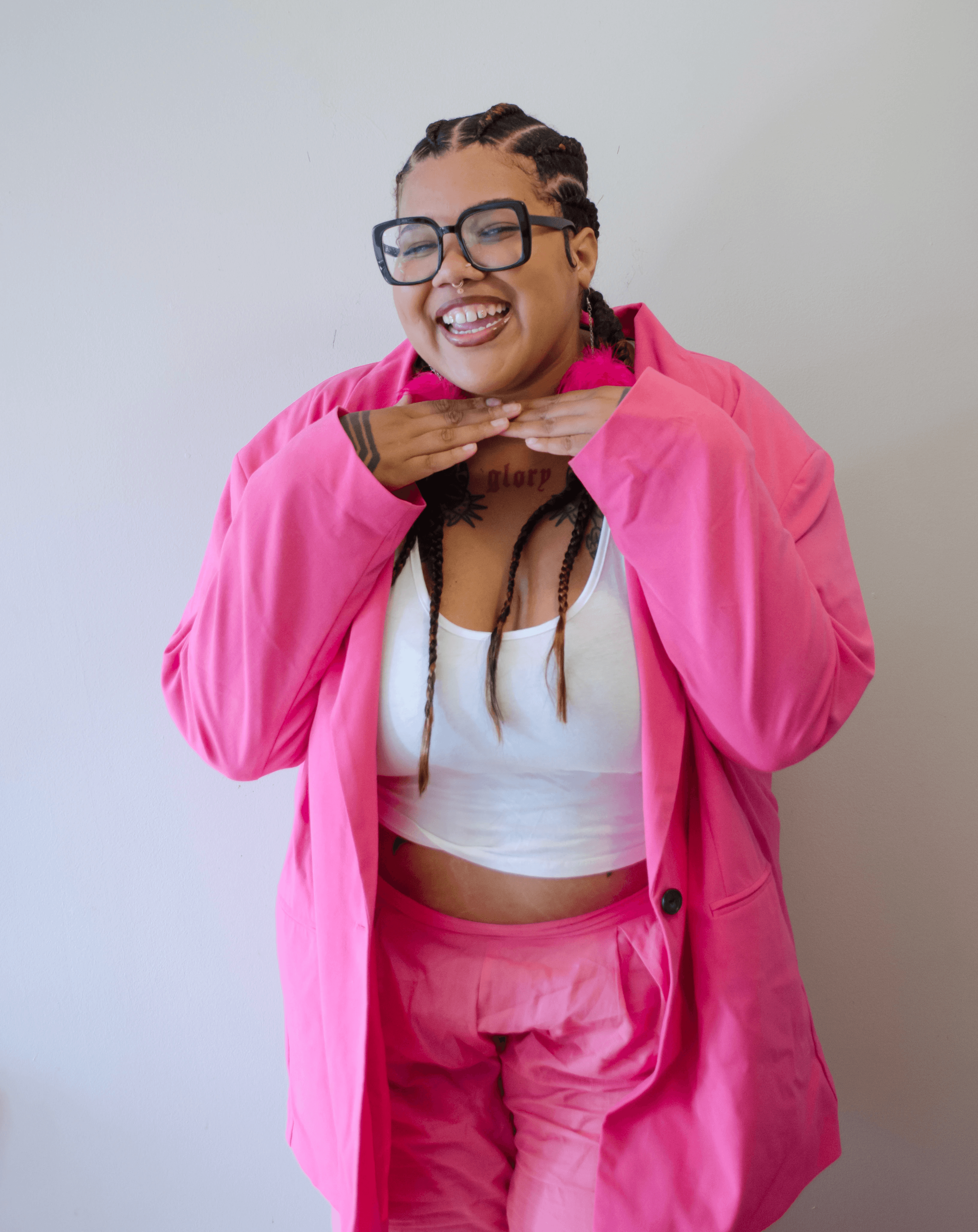 a blurry photo of a person standing in front of a wall