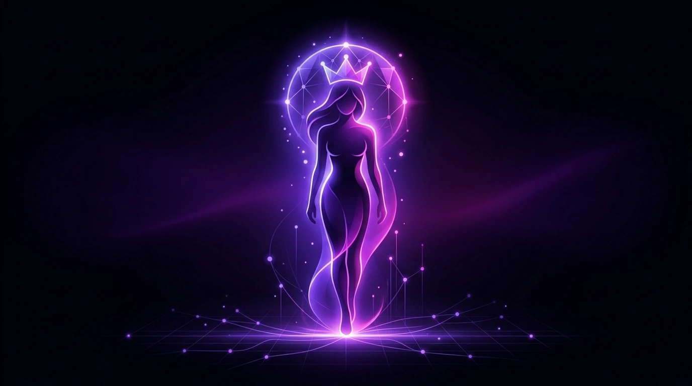 A stylized purple user silhouette wearing a crown on a deep black background, representing authority and market leadership in the Naples digital landscape.