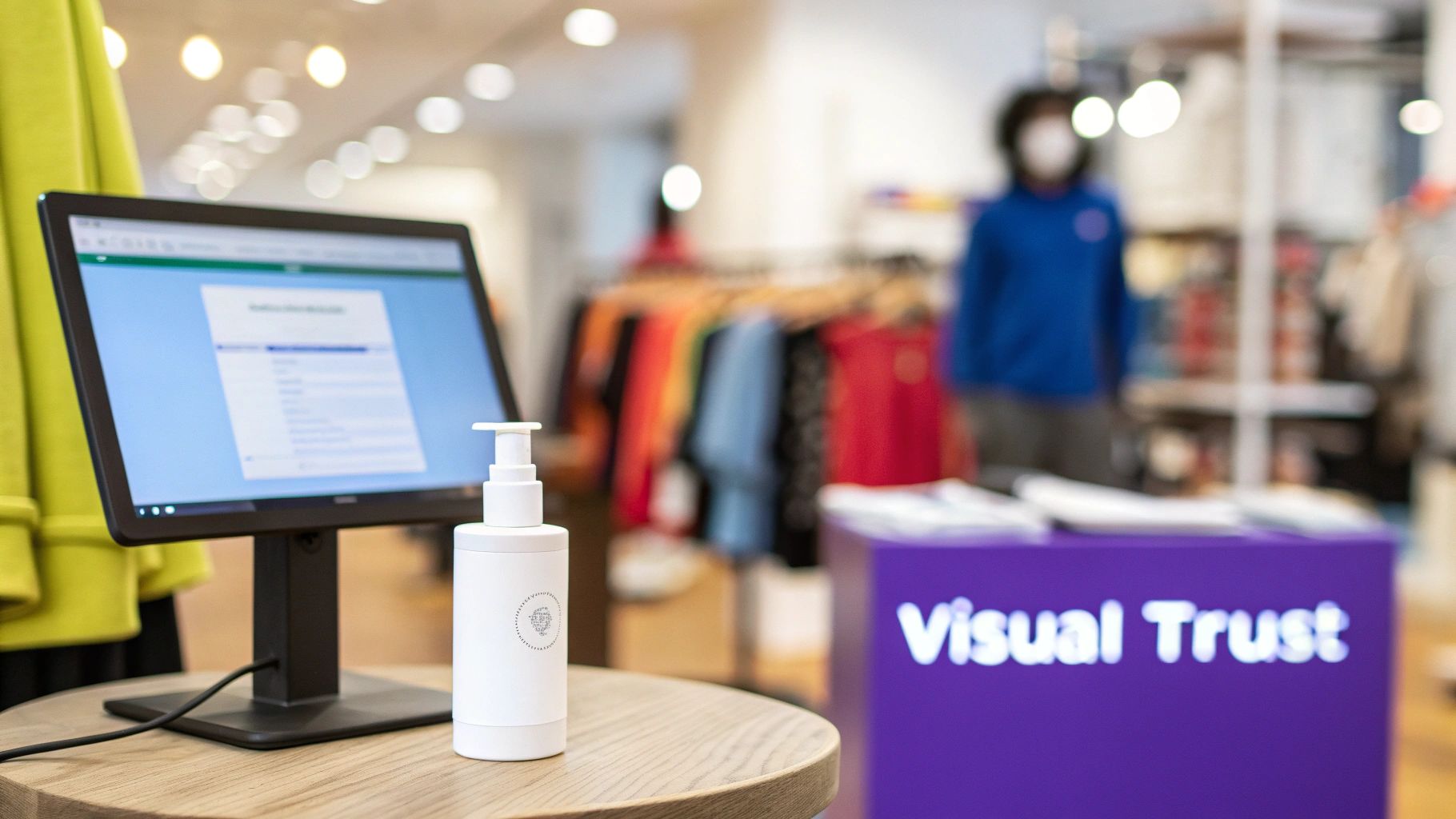 A minimalist DIY product photography setup showing a camera, a small product on a white surface, and soft lighting.