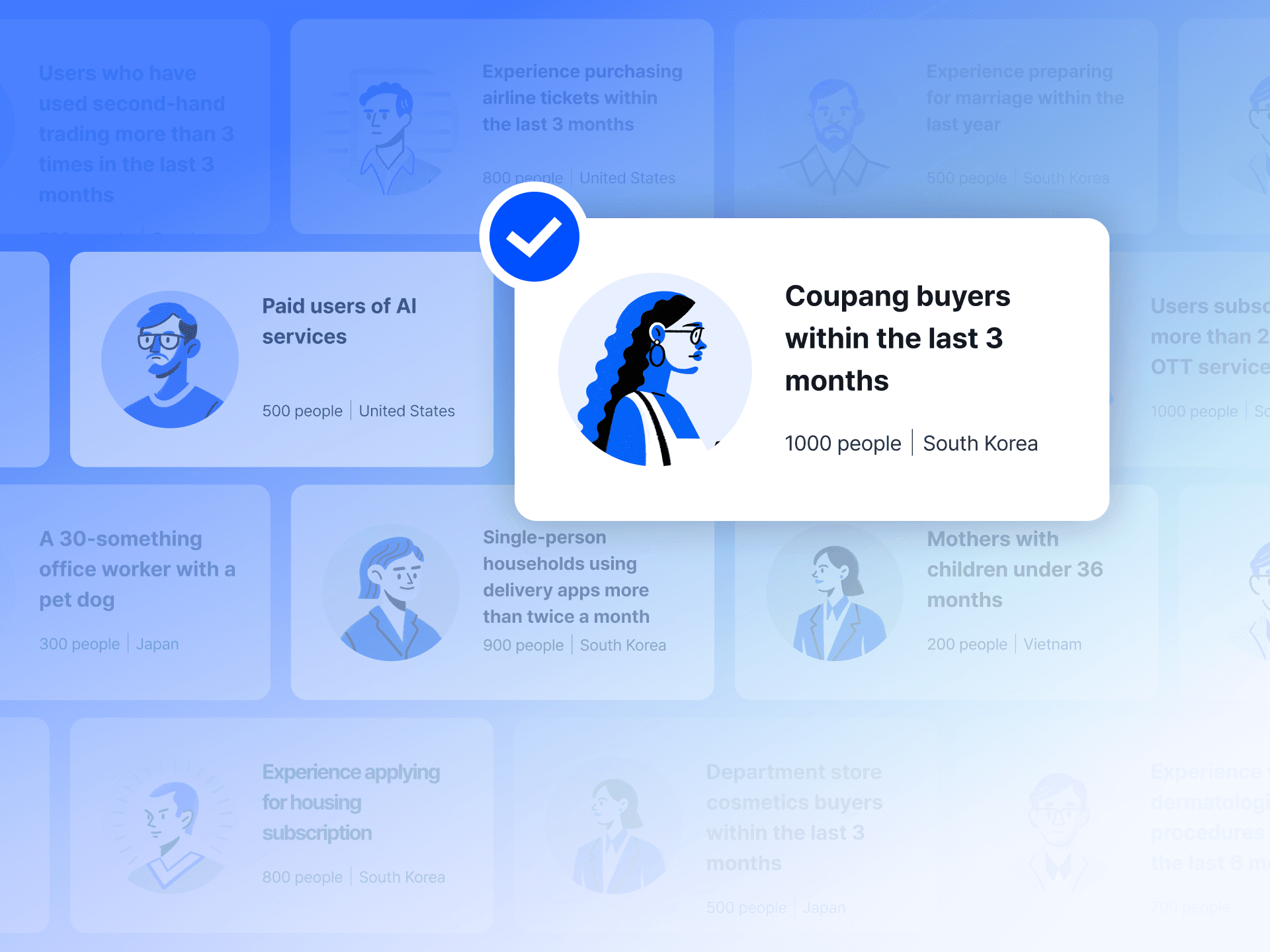 A blue-themed interface displaying various icons and a user profile with a notification bubble.