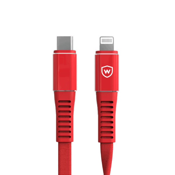 Watti Kaista Lighting to USB-C kaapeli -Punainen