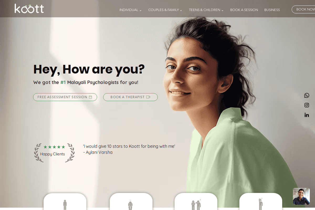 Koott Website Interface