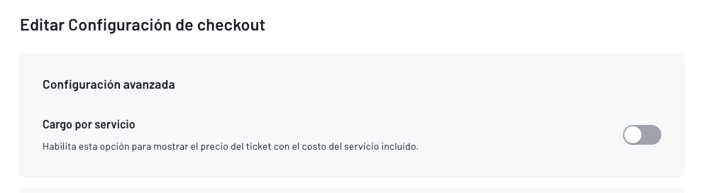 funcionalidad para absorber la comision de las entradas