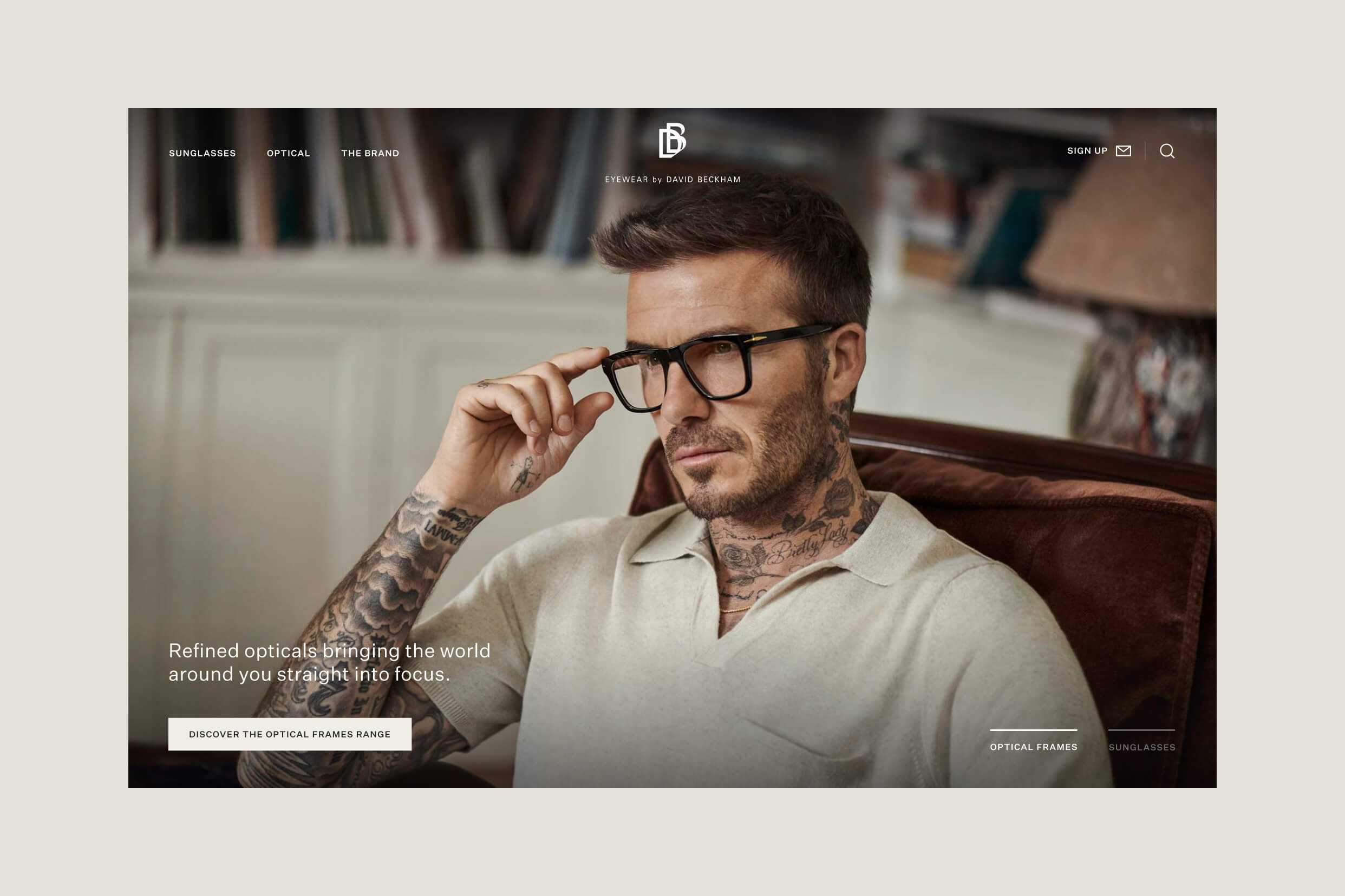 Eyewear by David Beckham - Homepage Design