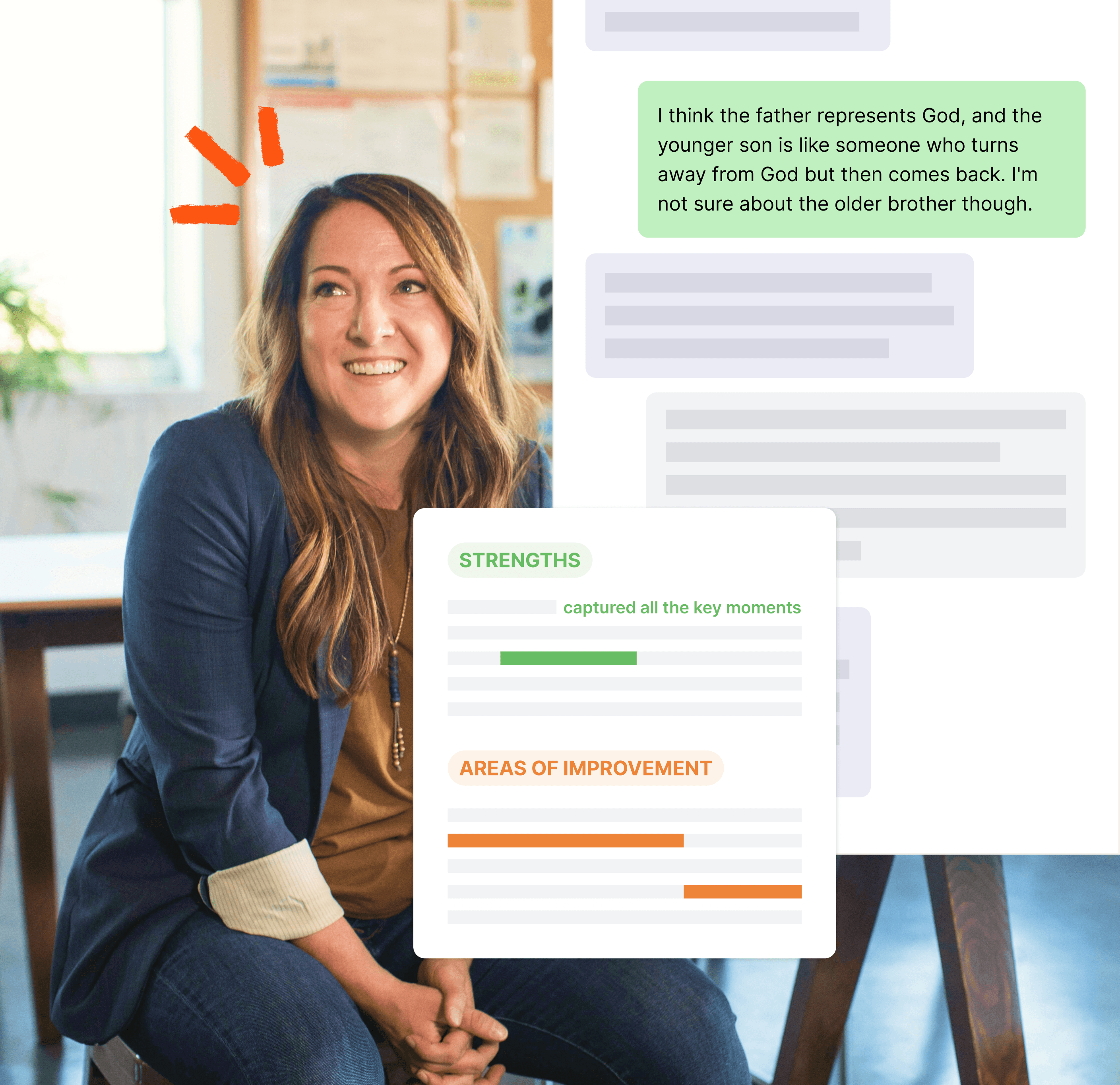 Screenshot of chat where student asks about Big Bang fit with Genesis and Sparky responding with faith-based content 
