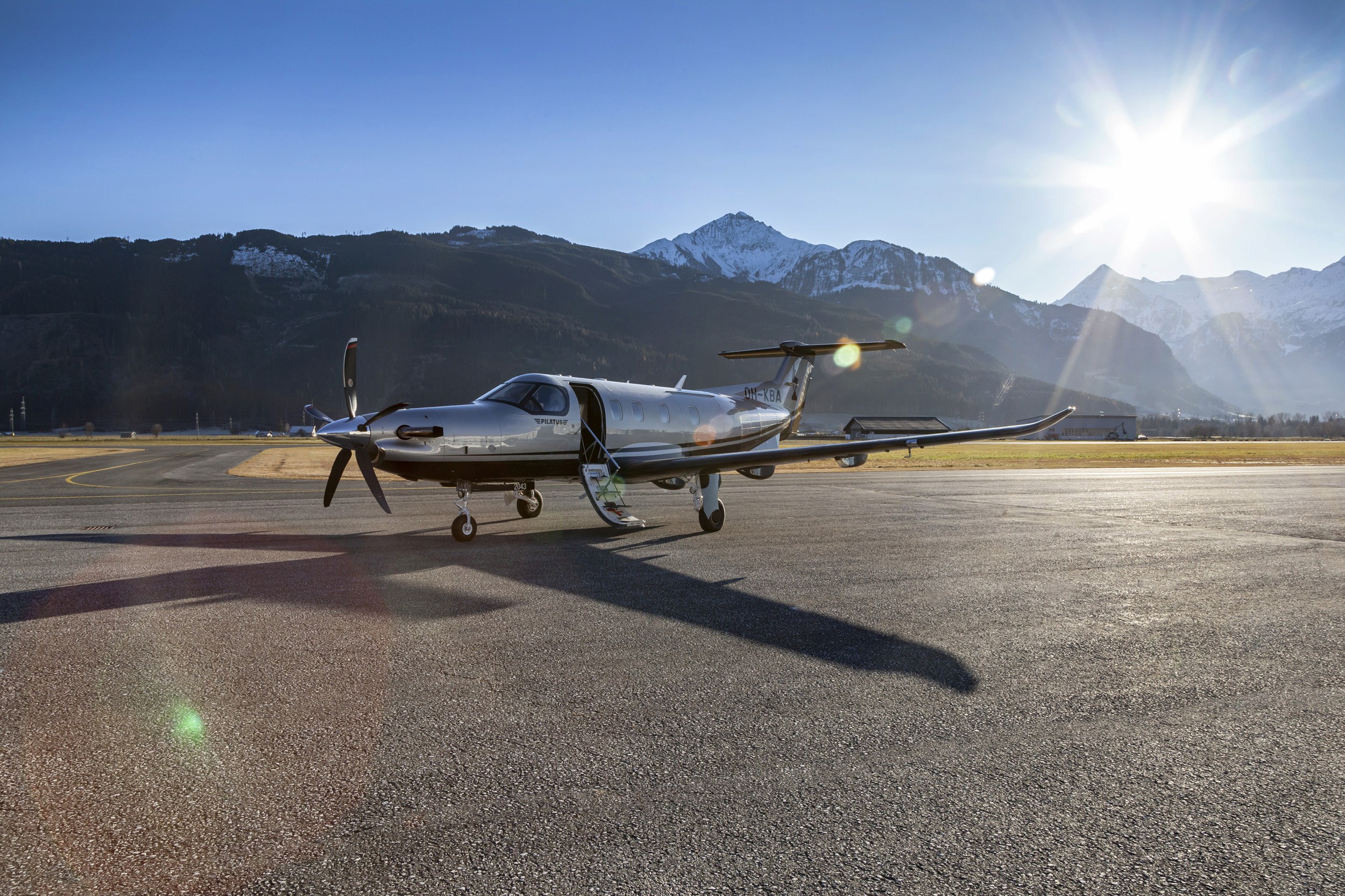 Pilatus PC-12 exterior at Kitzbuehel airport
