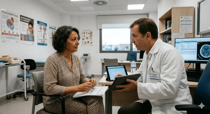 Paciente recibiendo diagnóstico médico grave, una situación que activa el anticipo de capital del seguro de vida.
